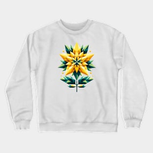 Yellow Abstract Flower Crewneck Sweatshirt